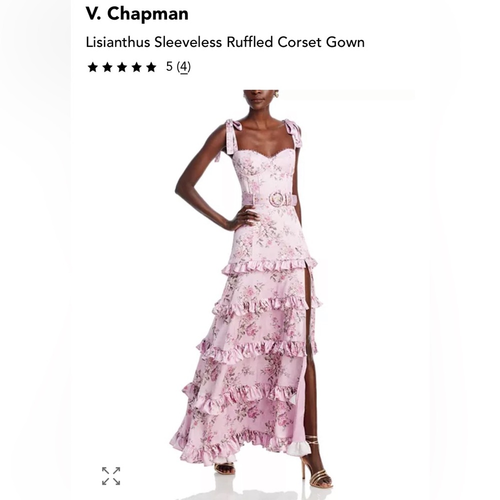 V. Chapman Pink Floral High Low Dress